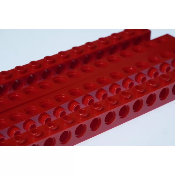 Детали 389521-4 Балка Technic 1 x 12 с отверстиями красная, деталь 389521 набор 4 шт (Фото 5)
