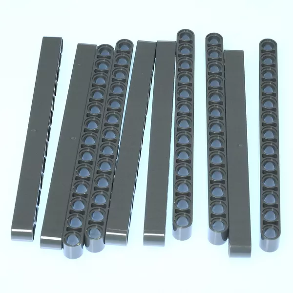 Детали 4522937-10 Балка Technic 1 x 13 толстая тёмно-серая, деталь 4522937, набор 10 шт (Фото 4)
