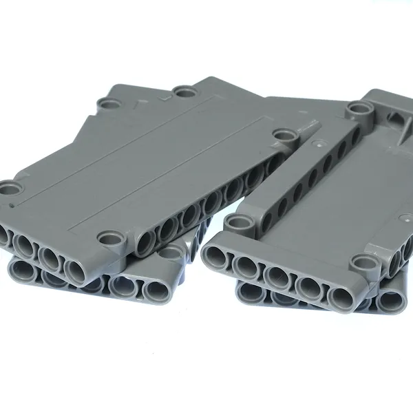 Детали 4621555-4 Панель Technic 5 x 11 x 1 светло-серая, деталь 4621555, набор 4 шт (Фото 4)