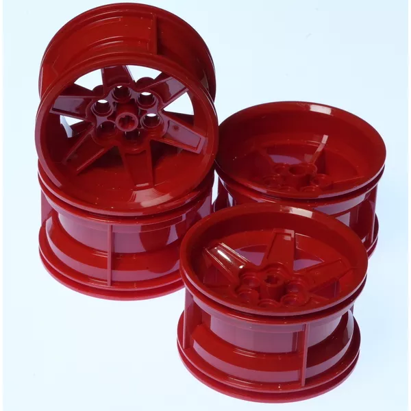 Детали 6149984-4 Диски Technic 56 мм x 34 мм красные, детали 15038 / 6149984 / 6276853, набор 4 шт